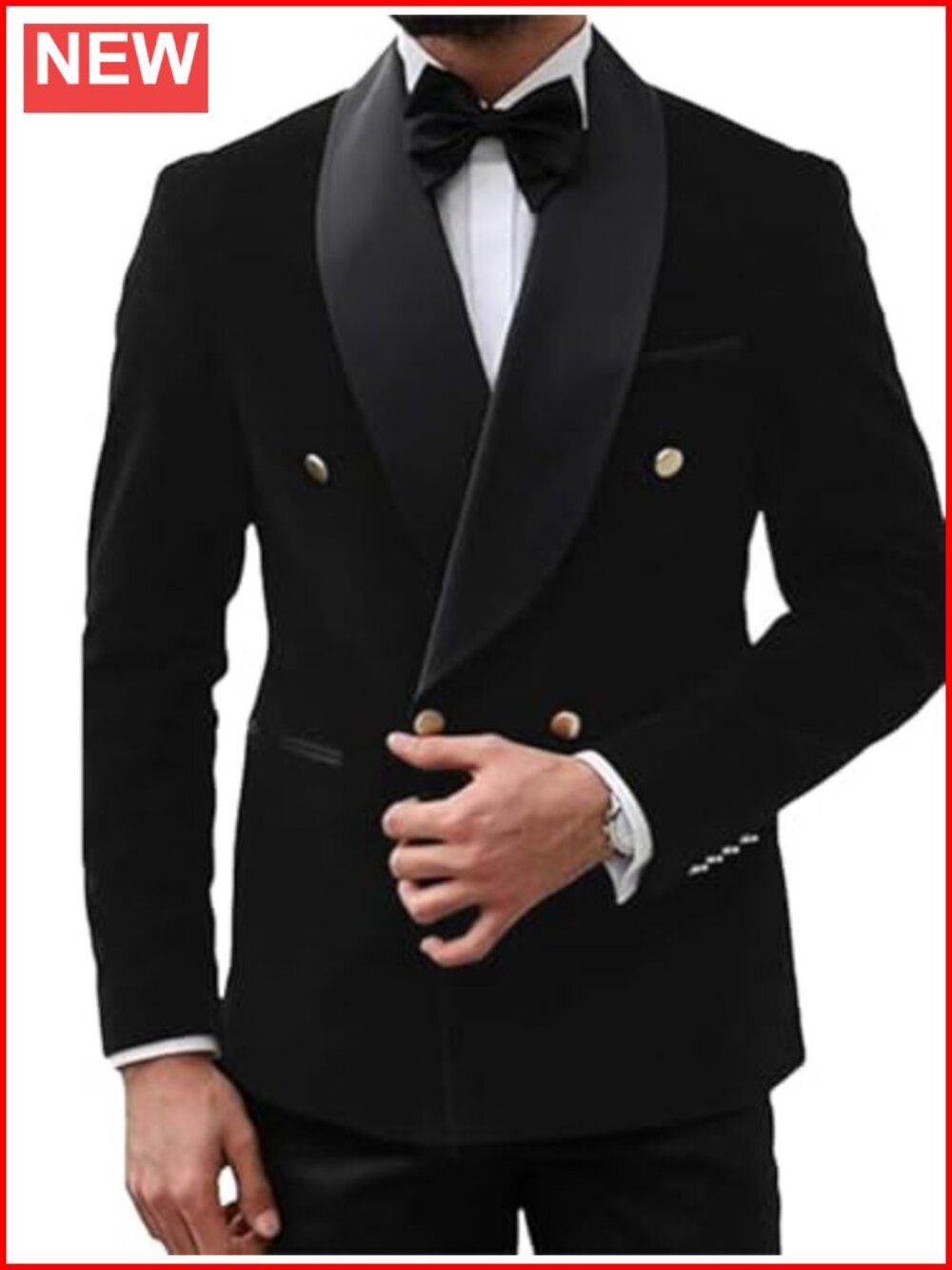 Men's Velvet Tuxedo Jacket Shawl Lapel Double Breasted Blazer